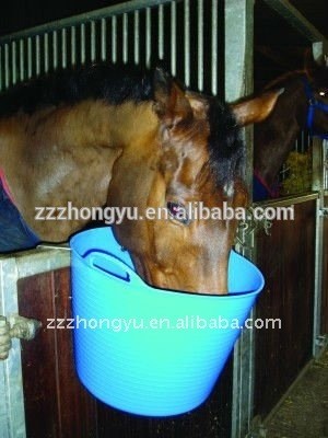 Flexible rubber buckets for horses